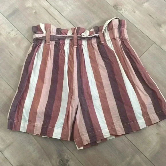 Madewell Paperbag Shorts in Rainbow Stripe Sz 2 - Picture 10 of 10
